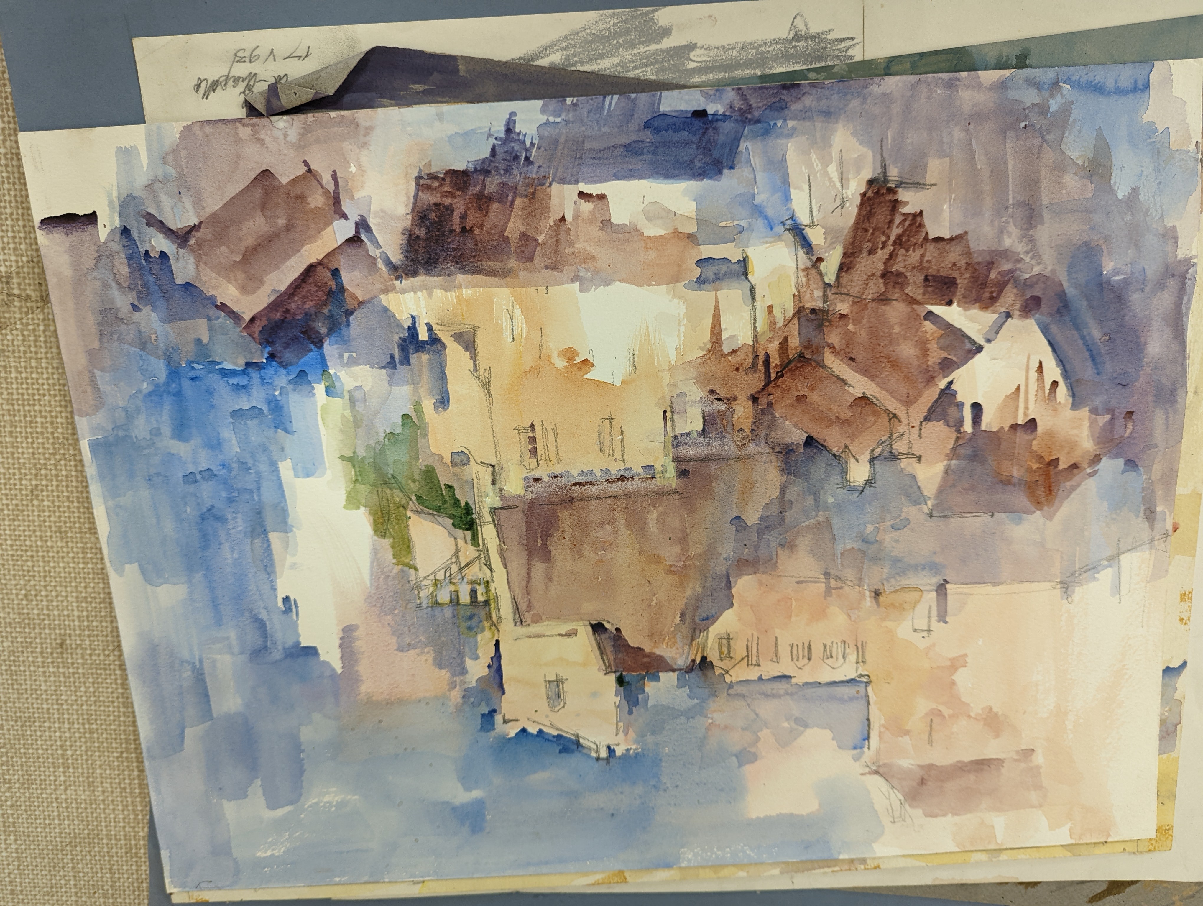 Michael Cadman (1920-2010), a group of assorted watercolours, mostly topographical scenes c.1995 to 2003, largest 46 x 61cm, one framed, the others unframed